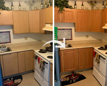 Before and After Kitchen Cabinet Job