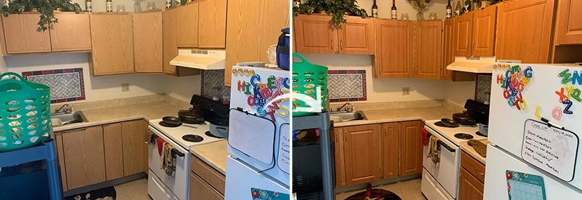 Before and After Kitchen Cabinet Job