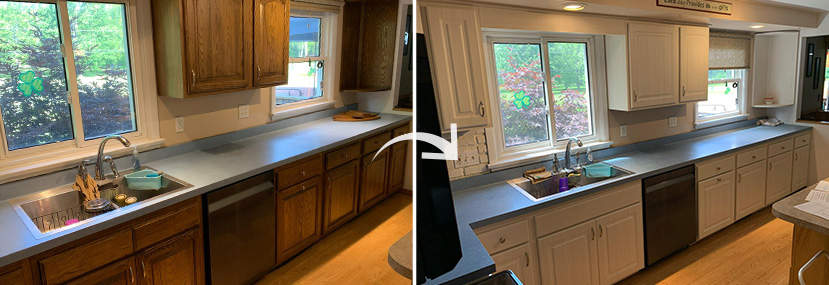 Before and After Kitchen Cabinet Refacing Job in Rochester