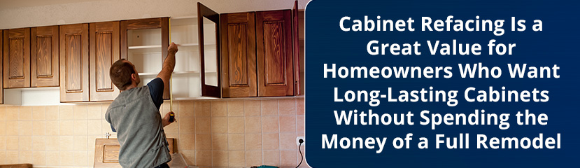 Man Installing Long-Lasting Cabinets Using the Cabinet Refacing Process